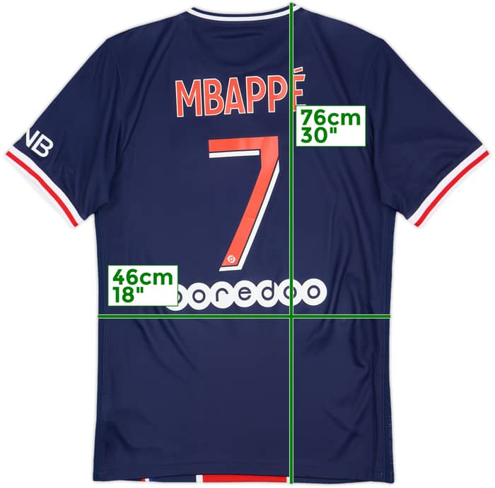 2020-21 Paris Saint-Germain Home Shirt Mbappe #7 - 9/10 - (S)