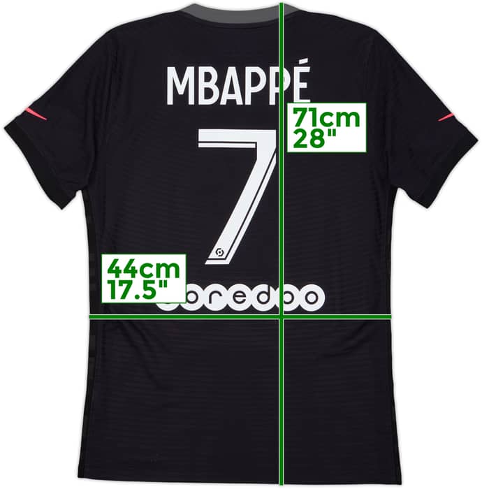 2021-22 Paris Saint-Germain Authentic Third Shirt Mbappe #7 - 10/10 - (S)