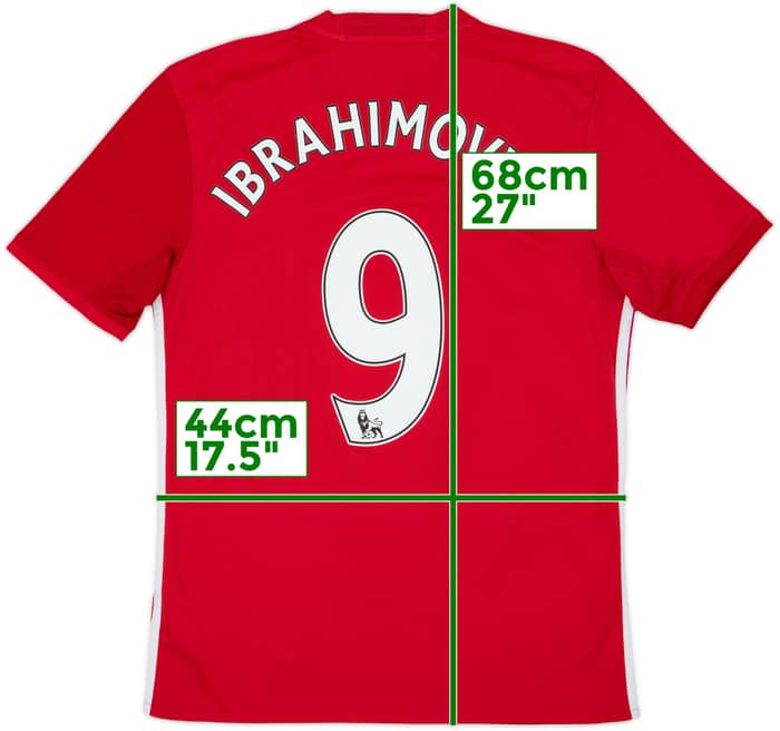 2016-17 Manchester United Home Shirt Ibrahimovic #9 - 6/10 - (S)