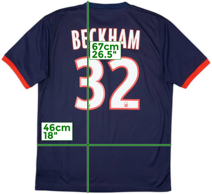 2013-14 Paris Saint-Germain Home Shirt Beckham #32 - 6/10 - (M)