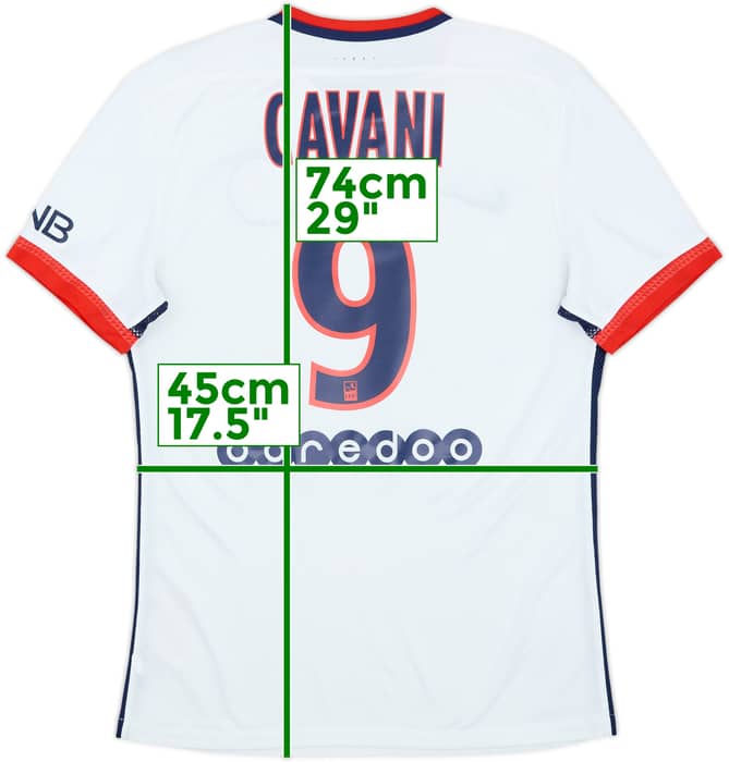 2015-16 Paris Saint-Germain Authentic Away Shirt Cavani #9 - 5/10 - (M)