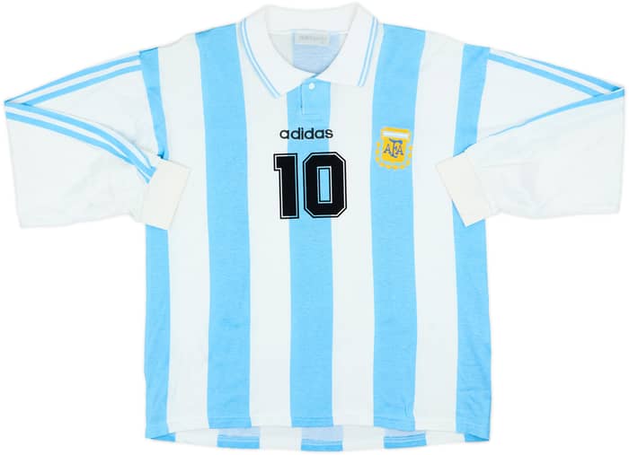 1994 Argentina Home L/S Shirt Maradona #10 - 8/10 - (L)