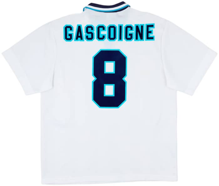 1995-97 England Home Shirt Gascoigne #8 - 9/10 - (XL)