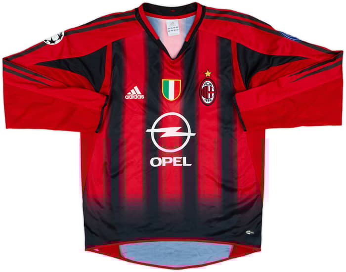 2004-05 AC Milan Home L/S Shirt Kaka #22 - 8/10 - (S)