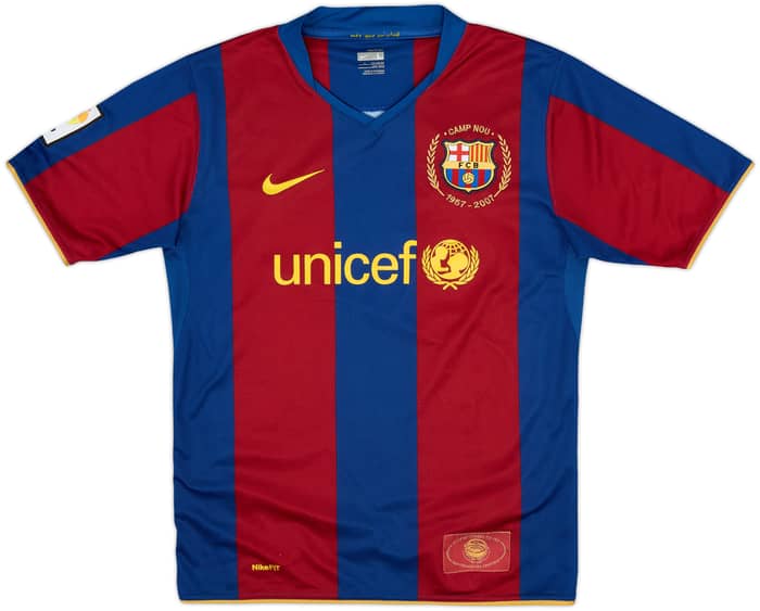 2007-08 Barcelona Home Shirt - 9/10 - (L.Boys)