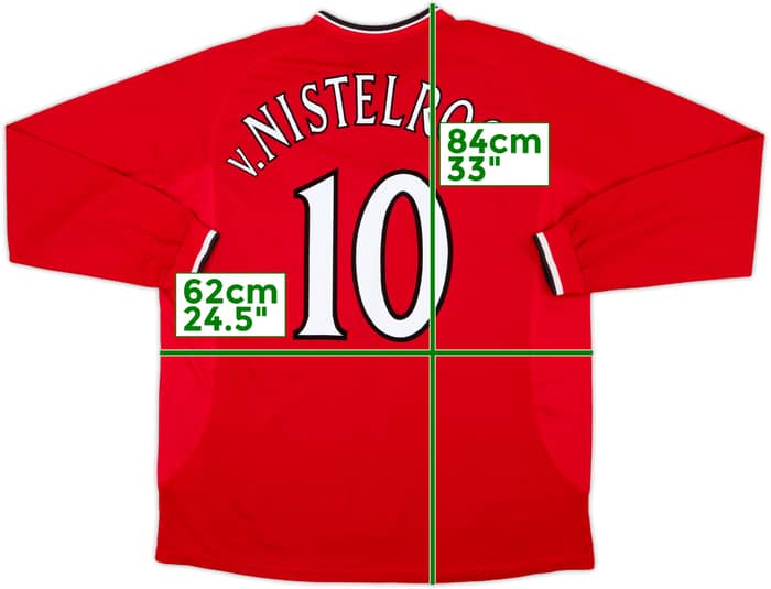 2000-02 Manchester United Home L/S Shirt V.Nistelrooy #10 - 8/10 - (XXL)