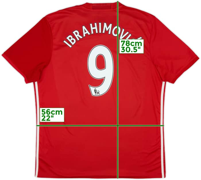 2016-17 Manchester United Home Shirt Ibrahimovic #9 - 6/10 - (XL)