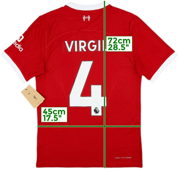 2023-24 Liverpool Authentic Home Shirt Virgil #4 (S)
