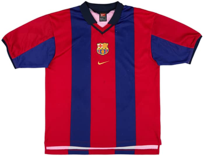 2000-01 Barcelona Basic Home Shirt Rivaldo #10 - 6/10 - (XL.Boys)