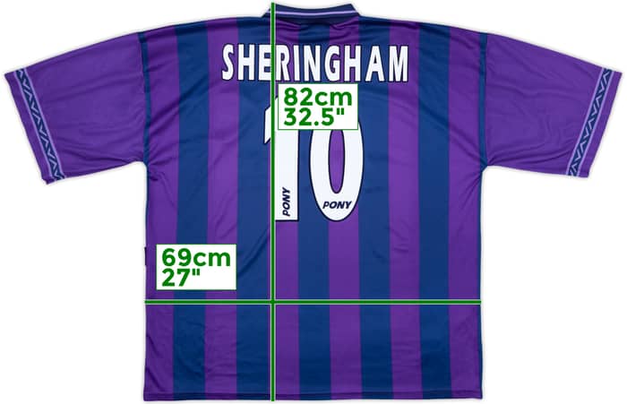 1995-97 Tottenham Away Shirt Sheringham #10 - 8/10 - (XXL)