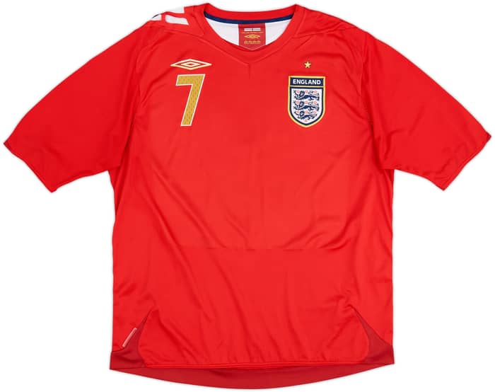 2006-08 England Away Shirt Beckham #7 - 6/10 - (XL)