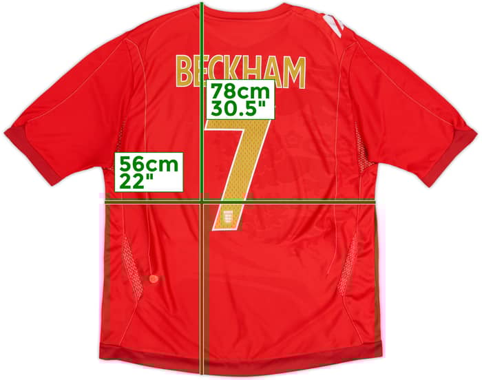 2006-08 England Away Shirt Beckham #7 - 6/10 - (XL)