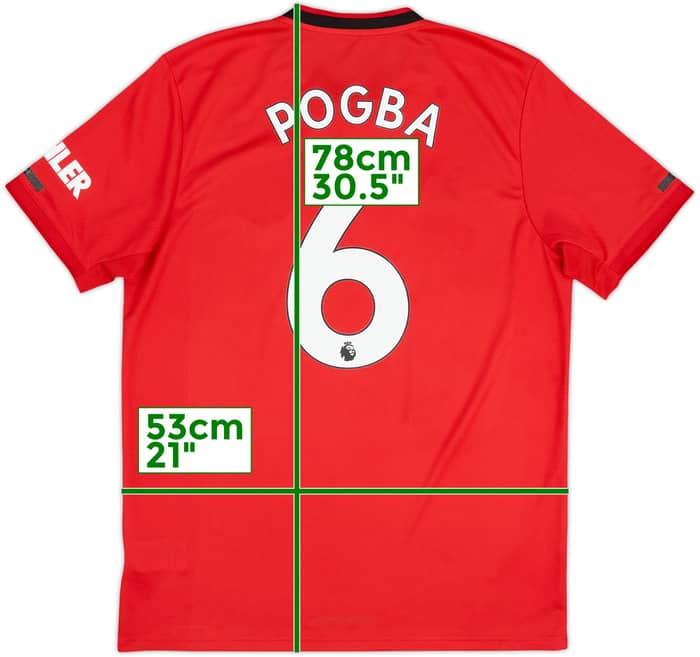 2019-20 Manchester United Home Shirt Pogba #6 - 9/10 - (L)