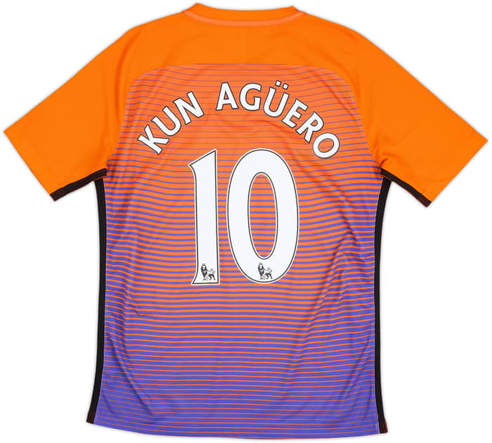 2016-17 Manchester City Authentic Third Shirt Kun Aguero #10 - 4/10 - (M)