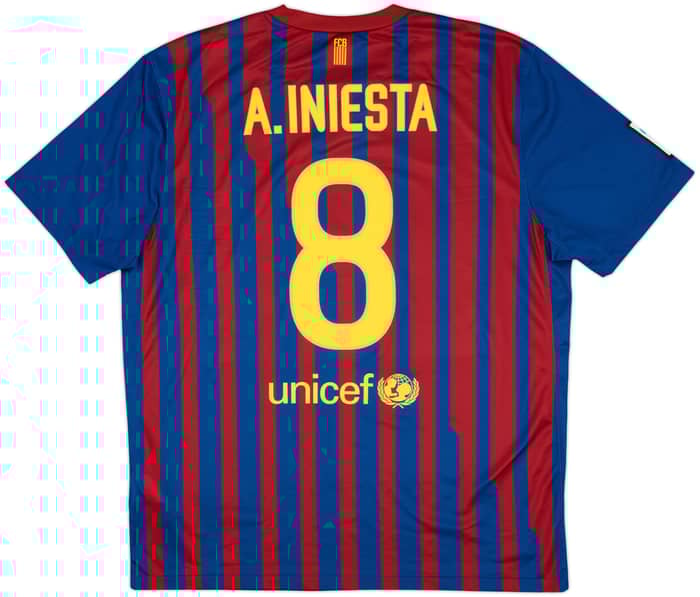2011-12 Barcelona Home Shirt A.Iniesta #8 - 8/10 - (XL)