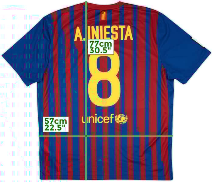 2011-12 Barcelona Home Shirt A.Iniesta #8 - 8/10 - (XL)