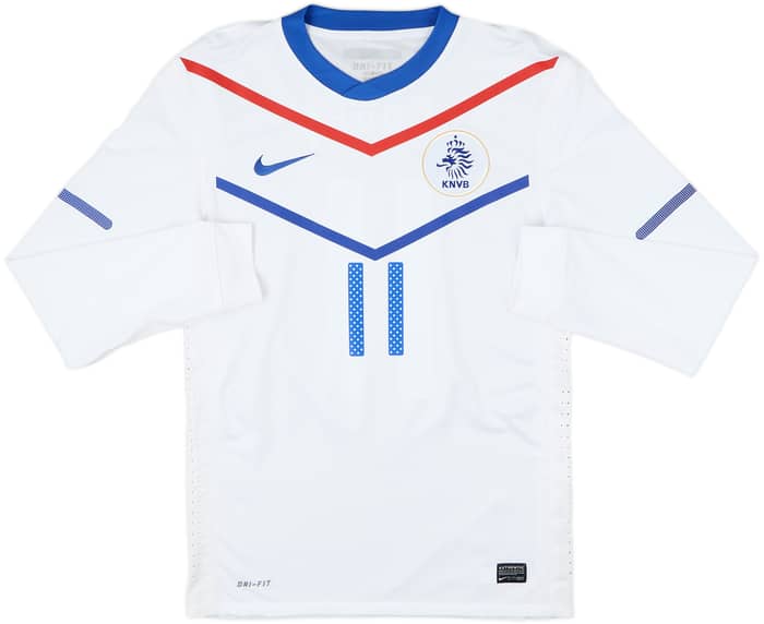 2010-11 Netherlands Player Issue Away L/S Shirt Robben #11 - 8/10 - (M)