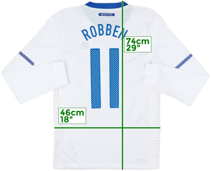 2010-11 Netherlands Player Issue Away L/S Shirt Robben #11 - 8/10 - (M)