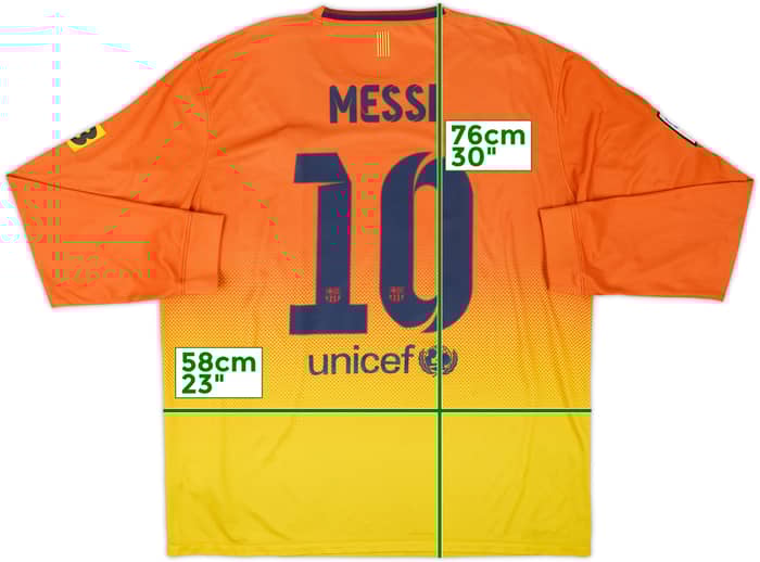 2012-13 Barcelona Away L/S Shirt Messi #10 - 6/10 - (XL)