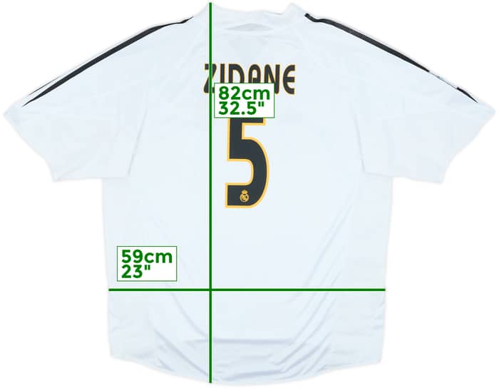 2004-05 Real Madrid Home Shirt Zidane #5 - 6/10 - (XL)