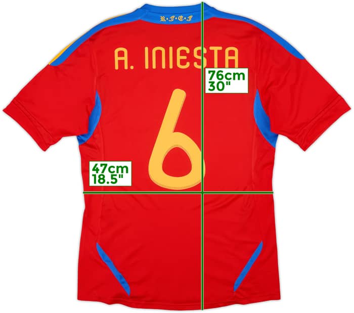 2010-11 Spain Home Shirt A.Iniesta #6 - 10/10 - (M)