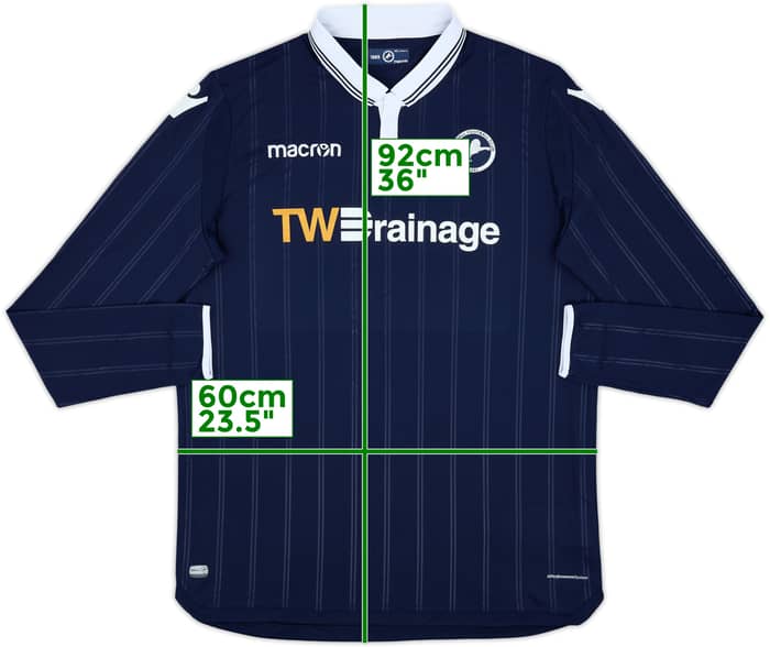 2018-19 Millwall Home L/S Shirt - 9/10 - (4XL)