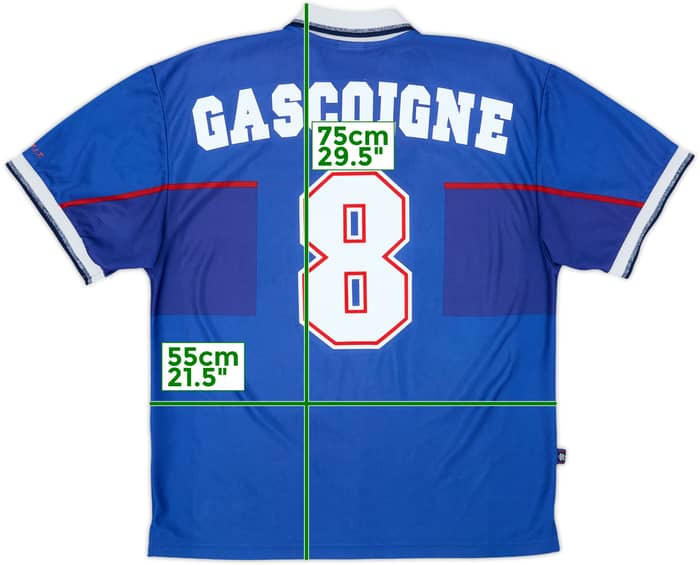 1997-99 Rangers Home Shirt Gascoigne #8 - 8/10 - (L)