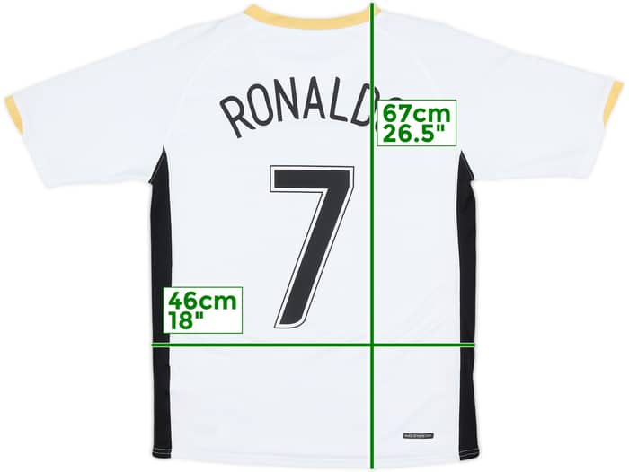 Camiseta de visitante del Manchester United 2006-08 Ronaldo #7 - 9/10 - (XL.Niños)