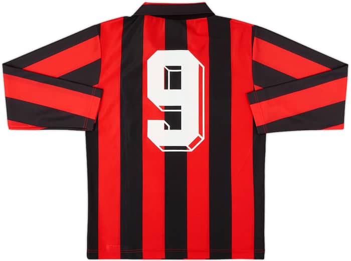 1992-93 AC Milan Home L/S Shirt #9 - 6/10 - (XS)