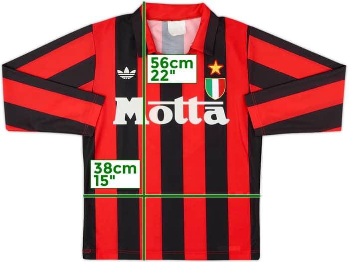 1992-93 AC Milan Home L/S Shirt #9 - 6/10 - (XS)
