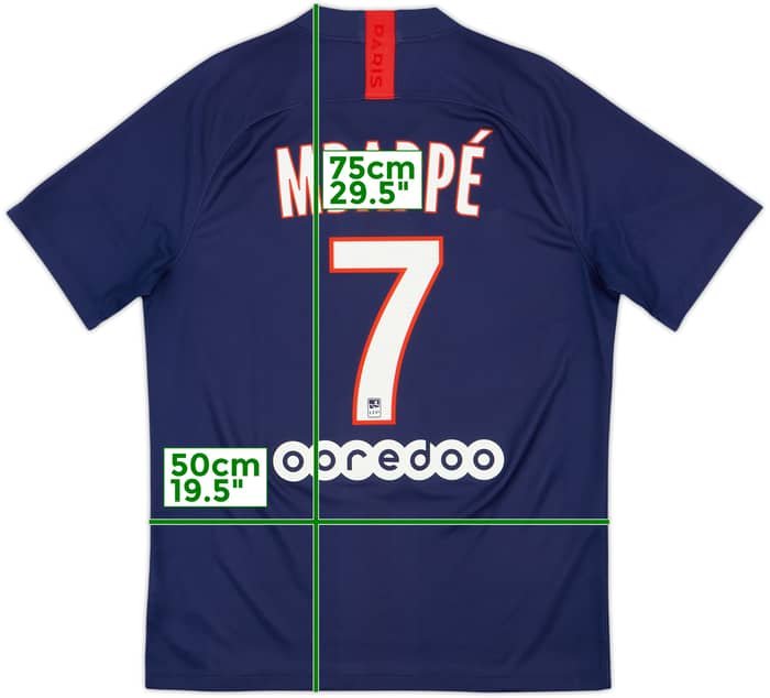 2019-20 Paris Saint-Germain Home Shirt Mbappe #7 - 9/10 - (M)