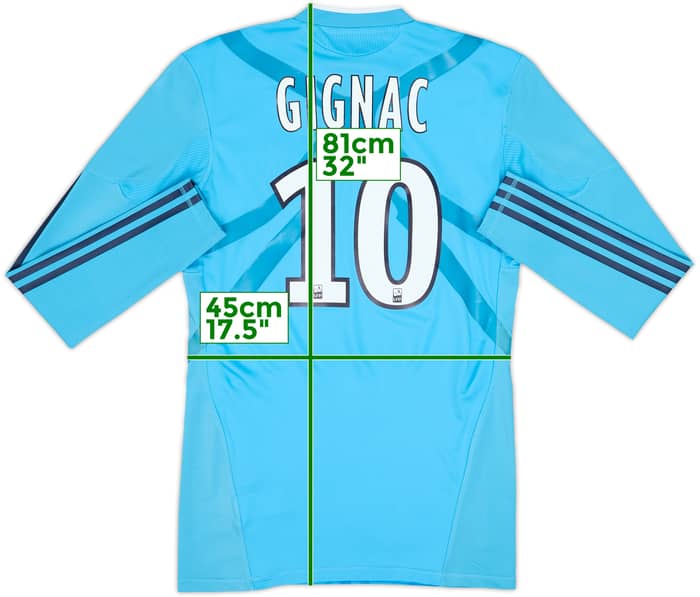 2010-11 Olympique Marseille Player Issue TechFit Away L/S Shirt Gignac #10 - 8/10 - (L)