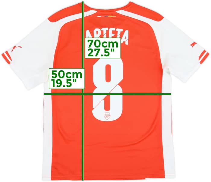 Camiseta de local del Arsenal 2014-15 Arteta #8 - 6/10 - (M)