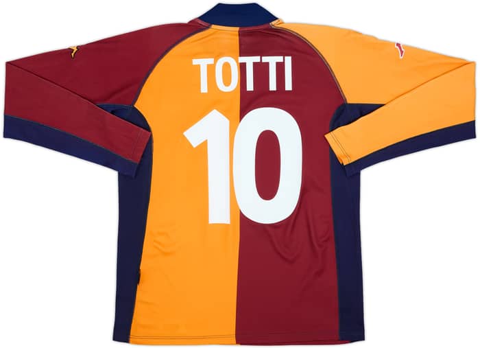 2001-02 Roma Home L/S Shirt Totti #10 - 7/10 - (L)