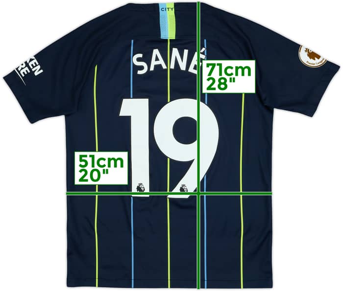 2018-19 Manchester City Away Shirt Sane #19 - 7/10 - (XL.Boys)
