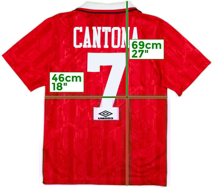 1992-94 Manchester United Home Shirt Cantona #7 - 6/10 - (S)