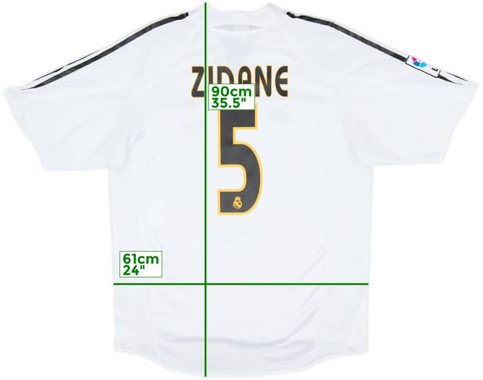 2004-05 Real Madrid Home Shirt Zidane #5 - 6/10 - (M)