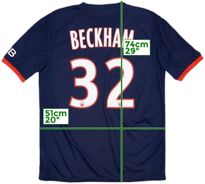 2013-14 Paris Saint-Germain Home Shirt Beckham #32 - 6/10 - (M)