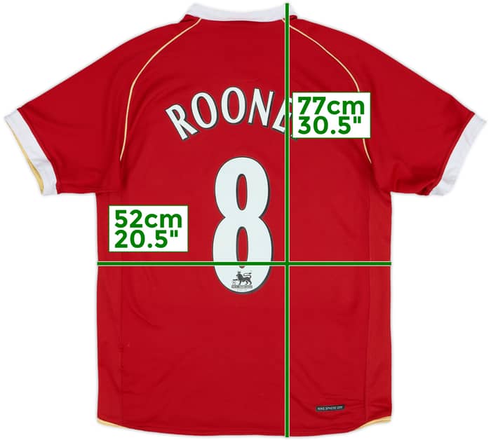 2006-07 Manchester United Home Shirt Rooney #8 - 6/10 - (S)