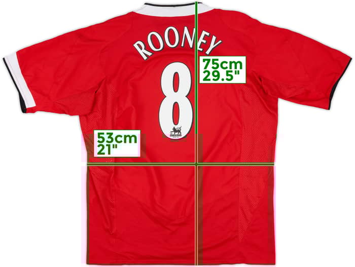 2004-06 Manchester United Home Shirt Rooney #8 - 8/10 - (L)