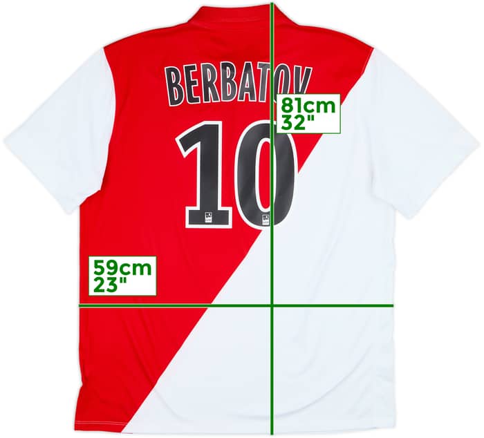 2014-15 Monaco Home Shirt Berbatov #10 - 7/10 - (XL)