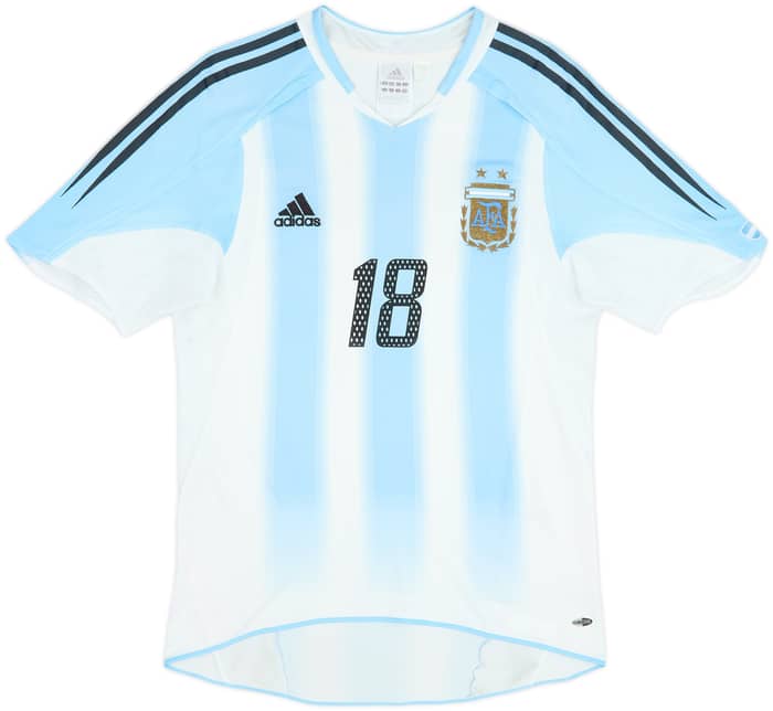 2004-05 Argentina Home Shirt Messi #18 - 6/10 - (S)