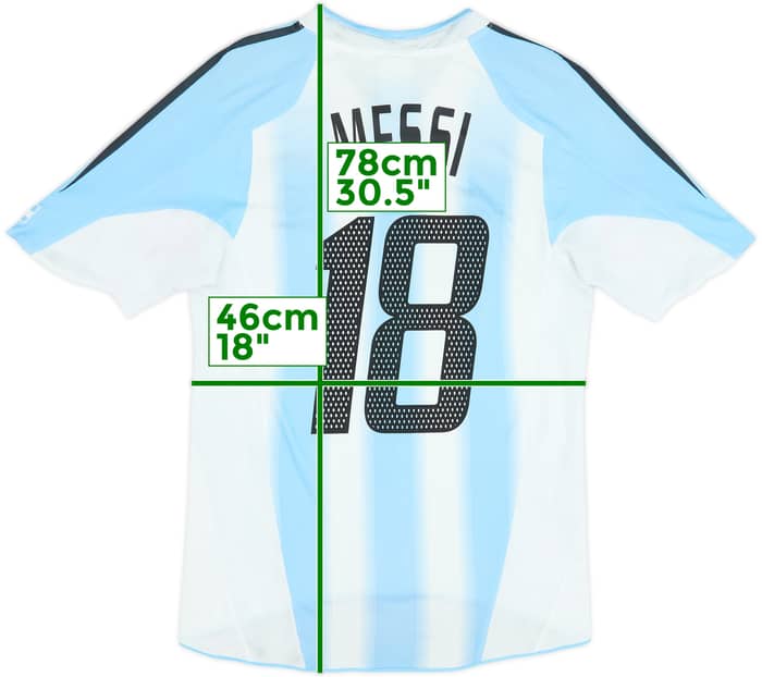2004-05 Argentina Home Shirt Messi #18 - 6/10 - (S)