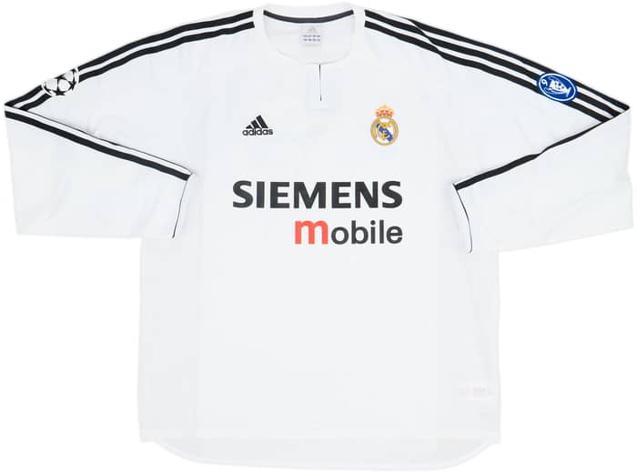 2003-04 Real Madrid Home L/S Shirt Beckham #23 - 9/10 - (XL)