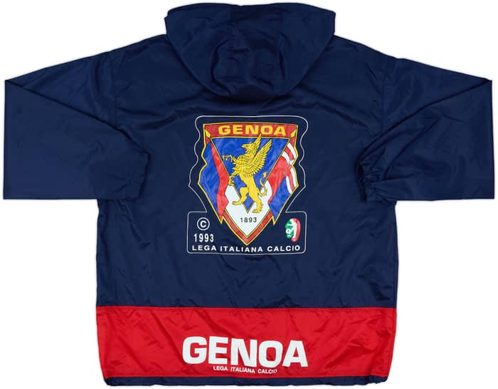 1993-94 Genoa 'Italian Football League' 1/4 Zip Hooded Drill Top - 6/10 - (L)