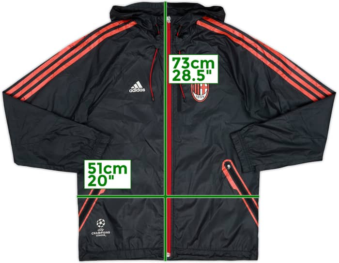 2010-11 AC Milan adidas CL Hooded Rain Jacket - 7/10 - (S)