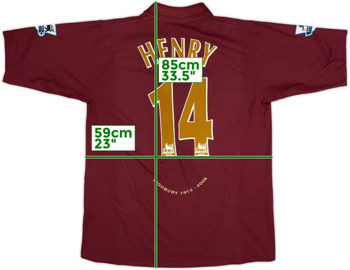 2005-06 Arsenal Home Shirt Henry #14 - 8/10 - (XL)