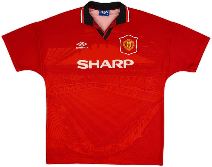 1994-96 Manchester United Home Shirt Cantona #7 - 8/10 - (XL)