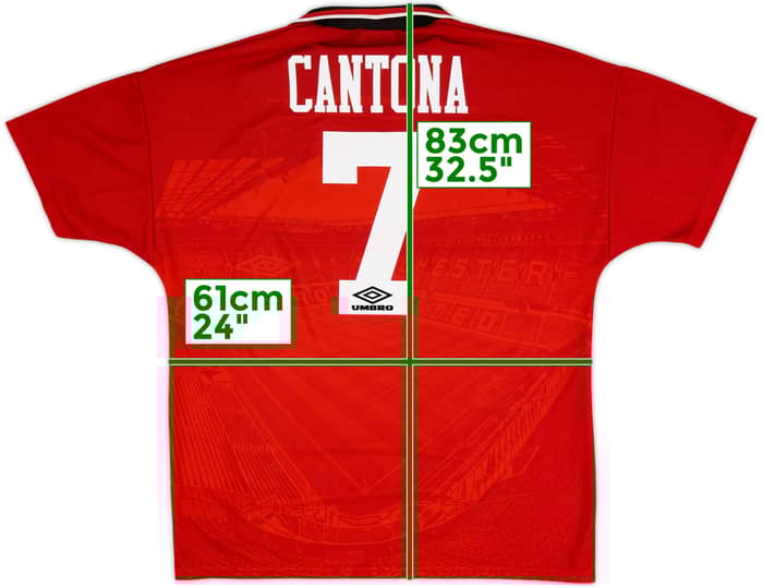 1994-96 Manchester United Home Shirt Cantona #7 - 8/10 - (XL)