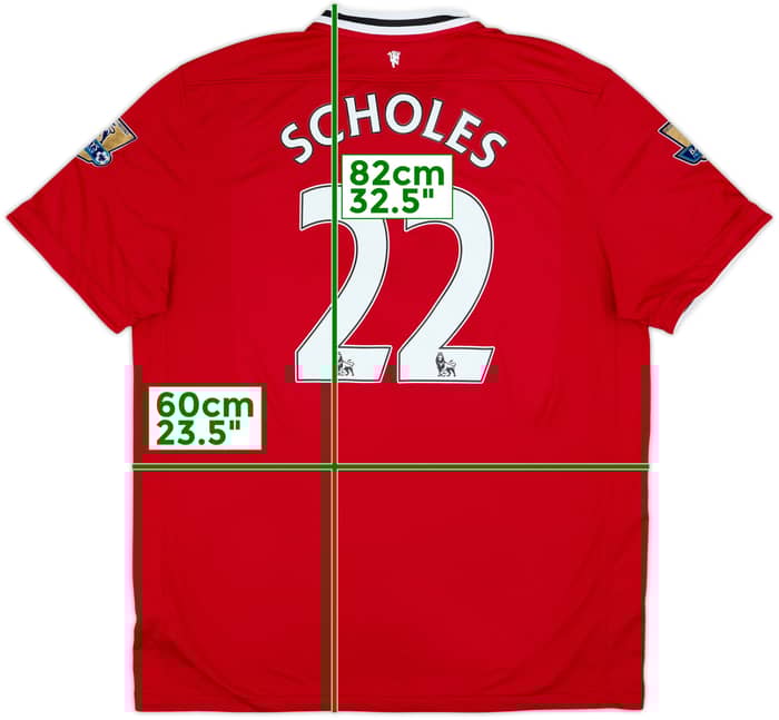 2011-12 Manchester United Home Shirt Scholes #22 - 8/10 - (XXL)